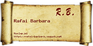 Rafai Barbara névjegykártya